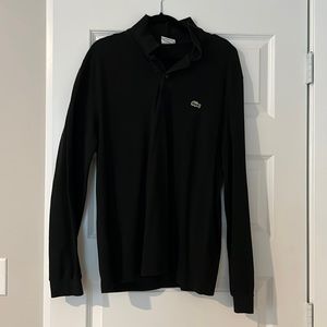 Black Lacoste Long Sleeve Polo; XL; Like New